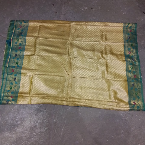 Fancy paithani pastel yellow saree