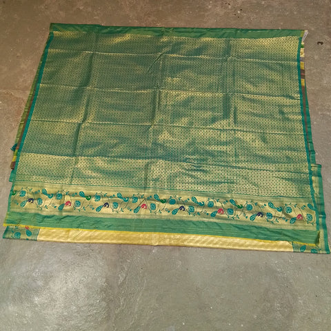 Fancy paithani pastel yellow saree