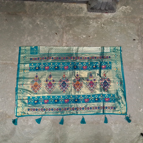 Fancy paithani turkish blue saree
