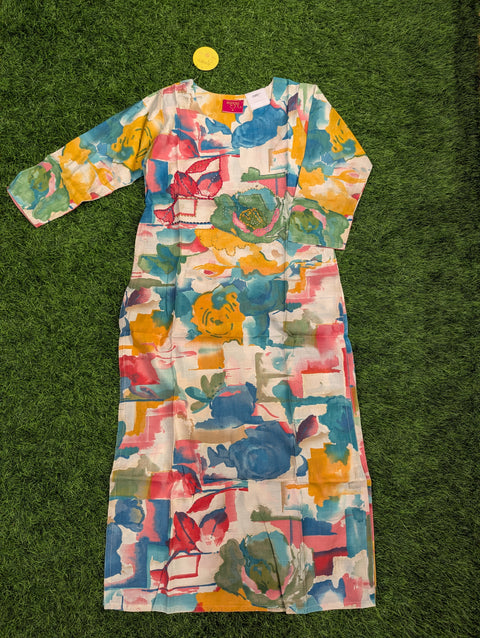 Premium Cotton Printed Kurti| Multi Color Digital Print (103)