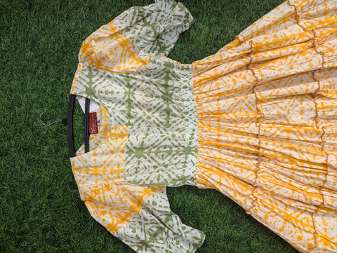 Cotton Printed Kurthi | Yellow Green (10)