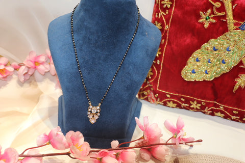 Black Beads Chain with stone Locket
