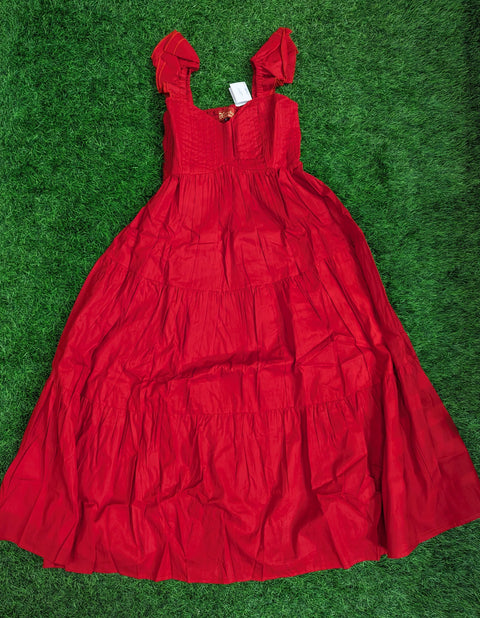 Cotton Frock | Red frock (114)