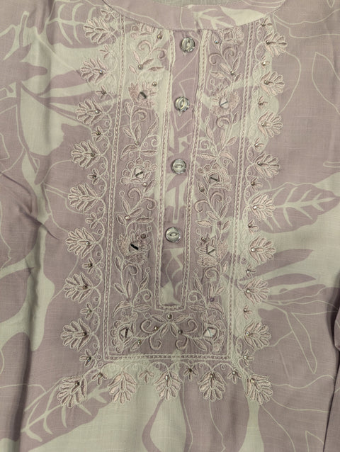 Premium Cotton Printed Kurti | Lavender (121)