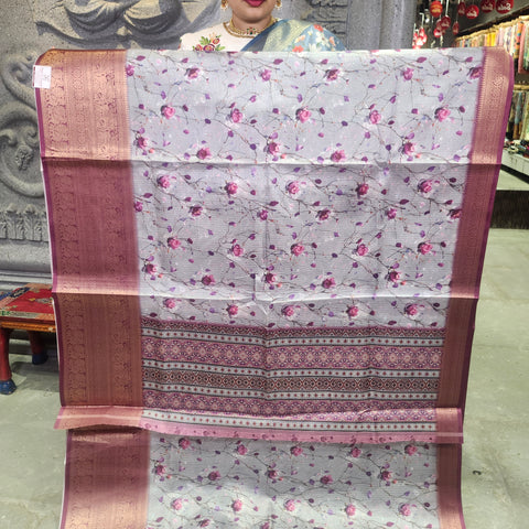 Coco grey digital printed kota saree