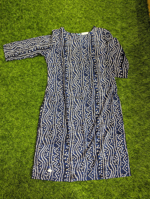 Crepe Printed Kurti | Blue (14)