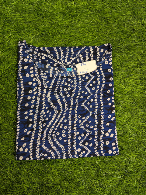 Crepe Printed Kurti | Blue (14)