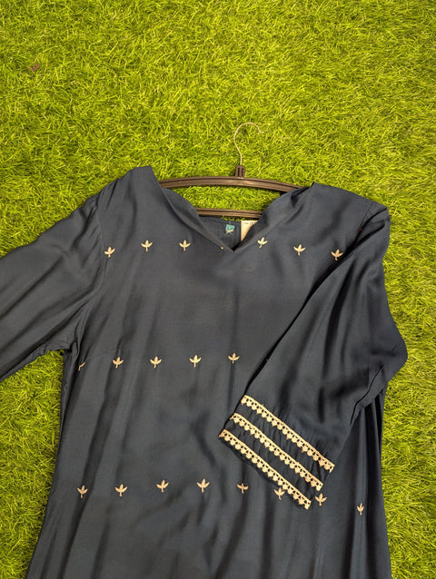 Pure Muslin Printed Kurti | Black Print (17)