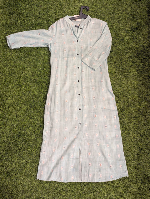Cotton Printed Kurthi | Light Blue (19)