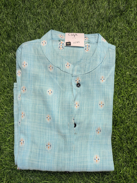 Cotton Printed Kurthi | Light Blue (19)