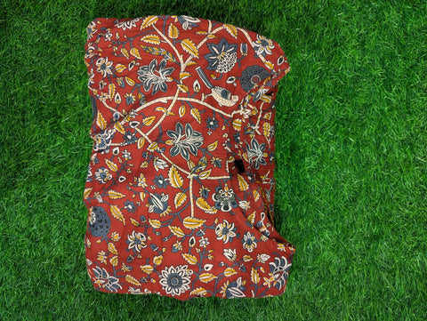 Cotton Printed Kurthi | Brick Red (1)