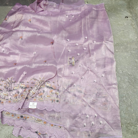 Crushed silk saree