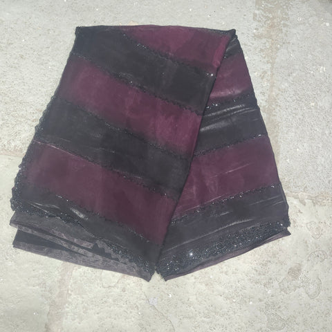 Black Tissue Organza Designer Sarees - 1
