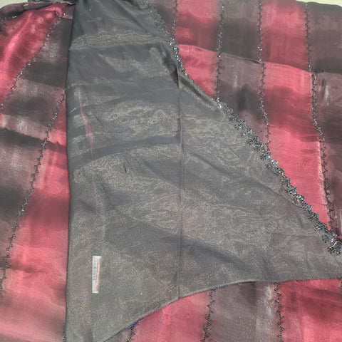 Black Tissue Organza Designer Sarees - 1