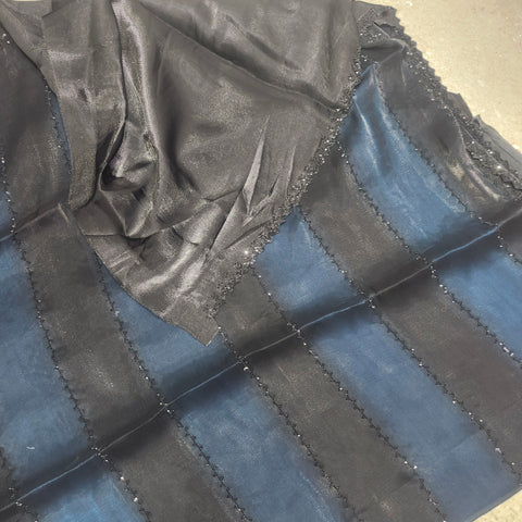 Black Tissue Organza Designer Sarees - 1