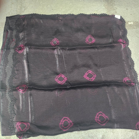 Black Tissue Organza Designer Sarees -- 2