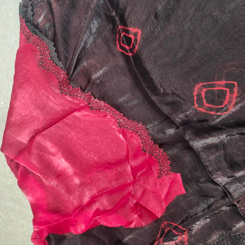 Black Tissue Organza Designer Sarees -- 2