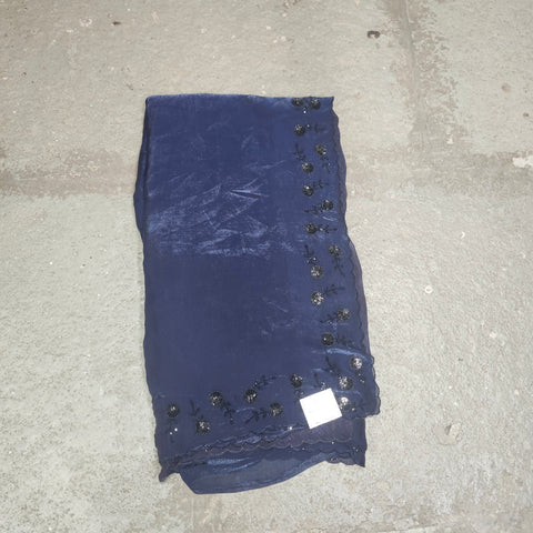 Black Tissue Organza Designer Sarees -- 4
