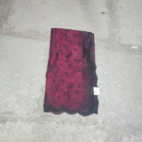 Black Tissue Organza Designer Sarees -- 5