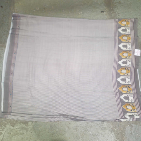 Satin Print Sarees With Fine Vertical Stripes