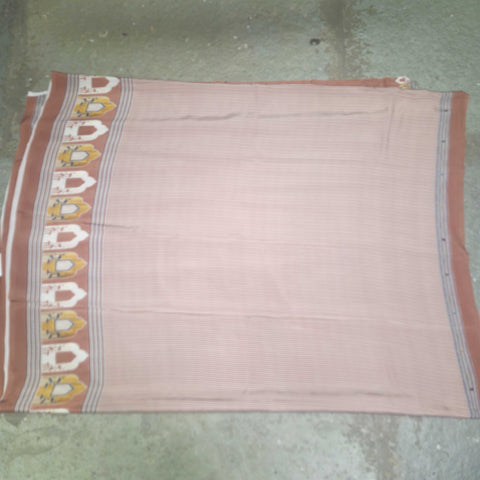 Satin Print Sarees With Fine Vertical Stripes