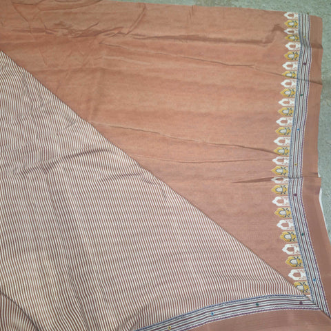 Satin Print Sarees With Fine Vertical Stripes