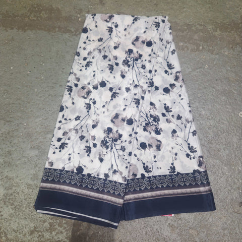 Satin Print Saree With Floral Print