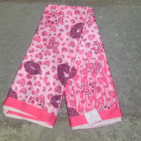 Satin Print Saree With Hearts