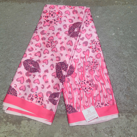 Satin Print Saree With Hearts