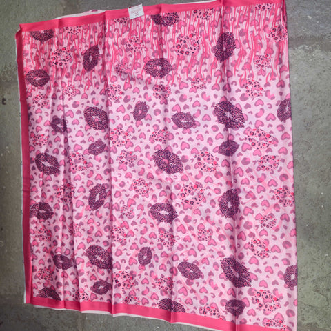 Satin Print Saree With Hearts