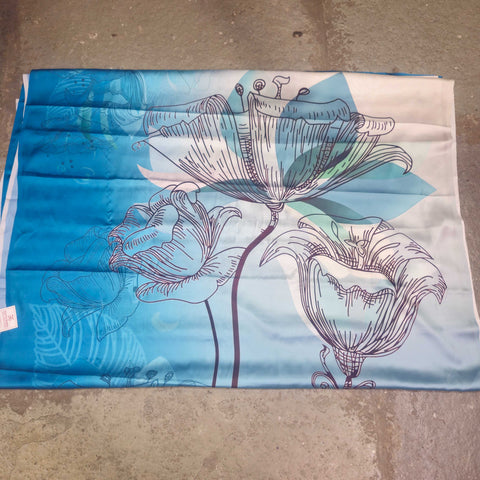 Satin Print Saree With Contemporary Floral Design