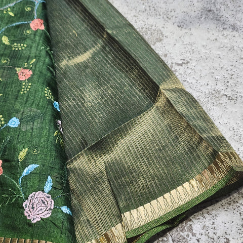 Tussar Embroidery Sarees-13