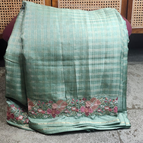 Tussar Embroidery Sarees-20