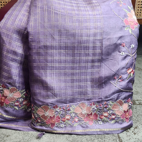 Tussar Embroidery Sarees-19