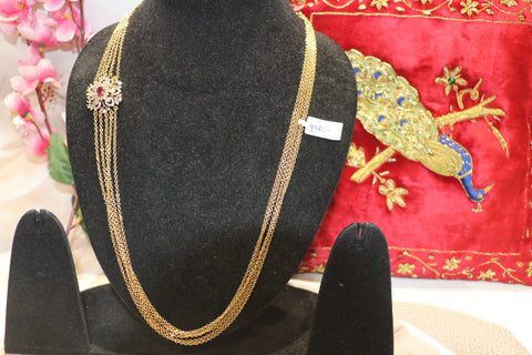 Ruby Flower Locket gold chandra haram