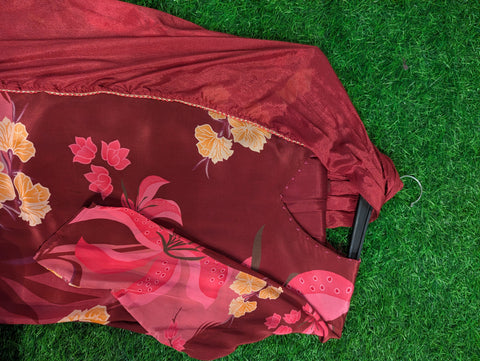 Italian Crepe Printed Kurti | Maroon (25)