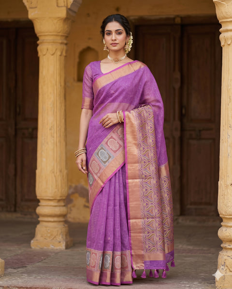 FANCY KANCHI SOFT SILK LAVENDER SAREE