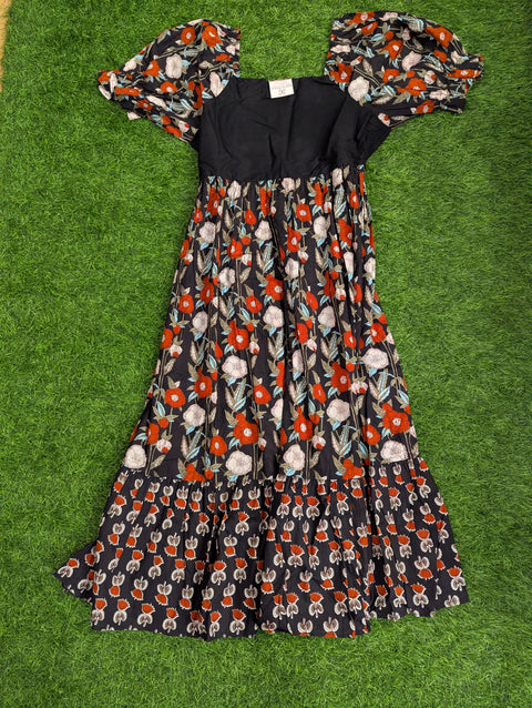 Cotton Printed Frock | Black (2)