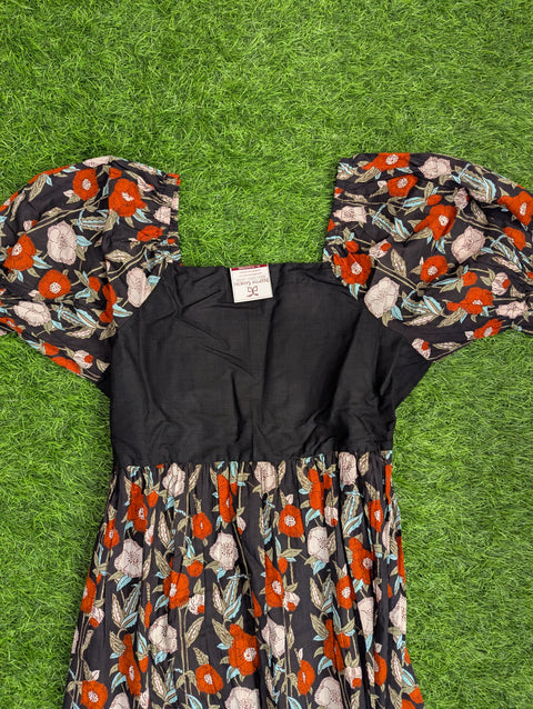 Cotton Printed Frock | Black (2)