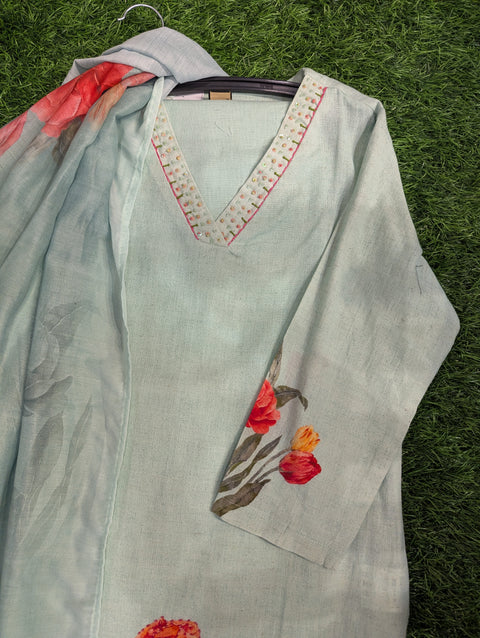 Lenin Printed Kurti | Sage Green (30)