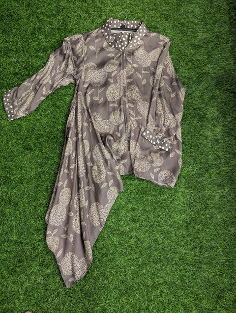 Italian Crepe Co-ord Set | Grey Print (35)