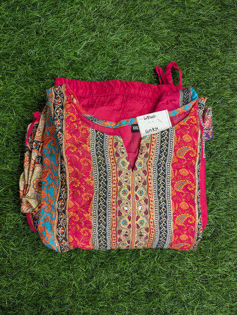Pure Muslin Printed Kurti | Multi Coloue 3PC Set (36)