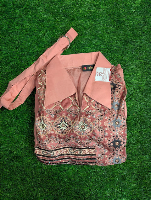 Georgette Co-ord set | Peach 3PC set (42)