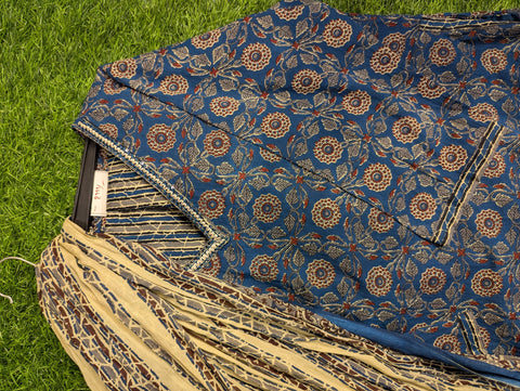 Cotton Printed Kurthi | Deep Blue Floral Print (43)