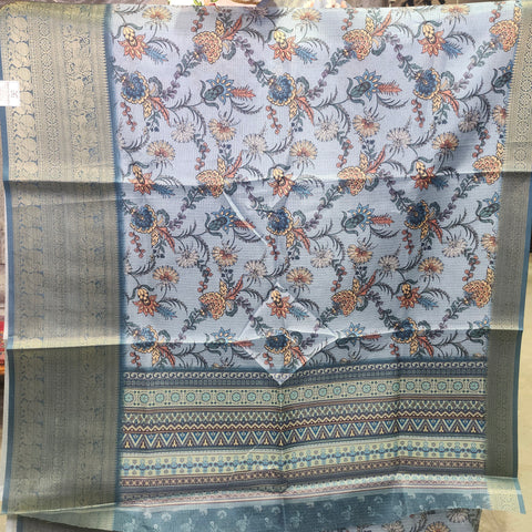 Harbor grey digital printed kota saree