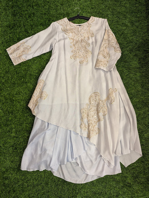 Bamboo Silk Kurti | Light Blue (4)