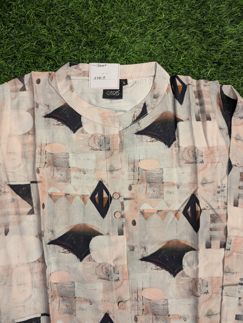 Lycra Crepe Kurti| Peach Printed (66)