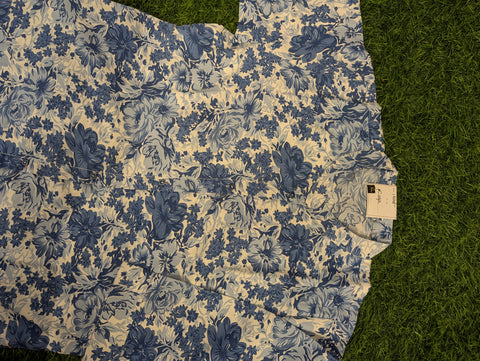 Lycra Crepe Kurti | White Blue Floral Print (70)