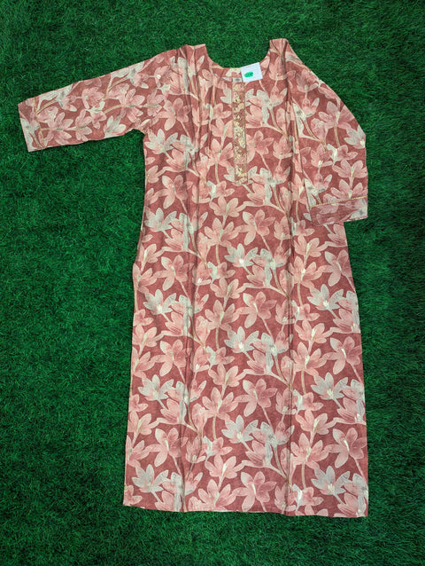 Premium Cotton Printed Kurtii | Maroon Floral Print (73)