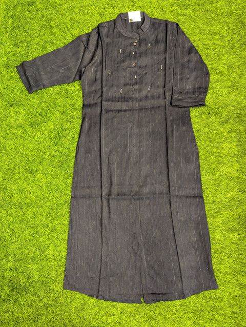 Muslin Kurti| Charcoal Black (79)